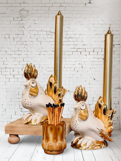 Vintage Rooster Candle Holders
